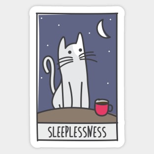 Sleeplessness (Cat & Coffee) Sticker